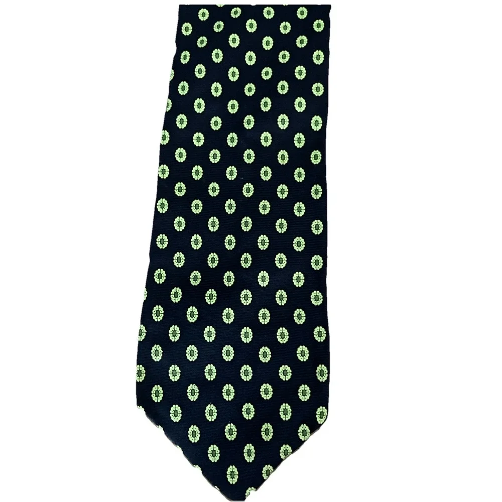 Brooks Brothers 346 Blue Green‎ Geometric Silk Tie